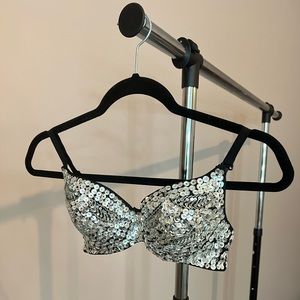 Sparkly, silver beaded bustier NWOT